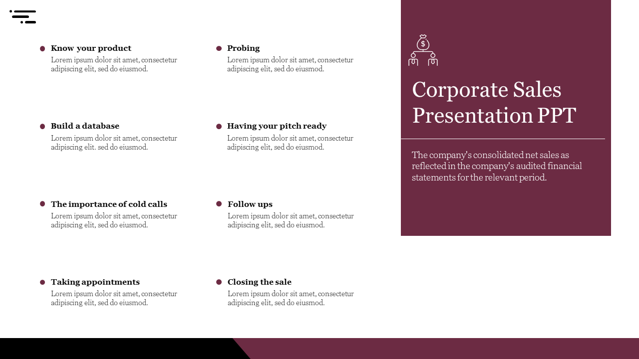 Best Corporate Sales Presentation PPT Slide
